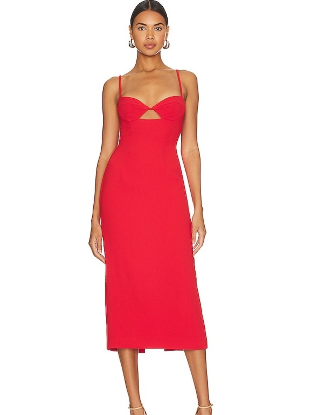 Bardot Vienna Midi Dress in Flame Orange XS